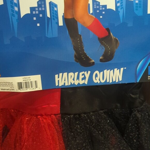 Harley Quinn Kids Costume - Red and Black Size S 4-6 - Picture 2 of 6